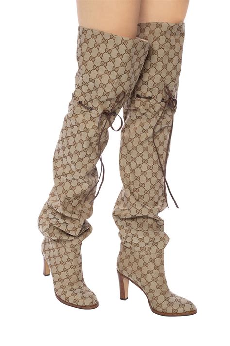 gucci boots women kneehigh boot|gucci print thigh high boots.